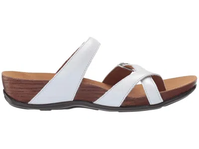 Sas Shelly Adjustable Toe Loop Slide Sandal In White