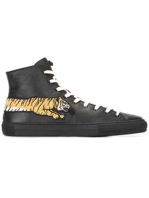 gucci leather high top with tiger
