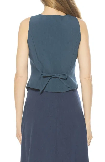 Alexia Admor Liliana Button Front Vest In Blue