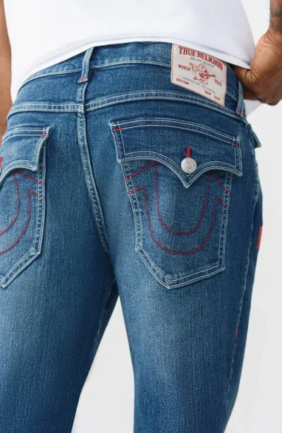 True Religion Billy Flap Bootcut Jeans In Blue
