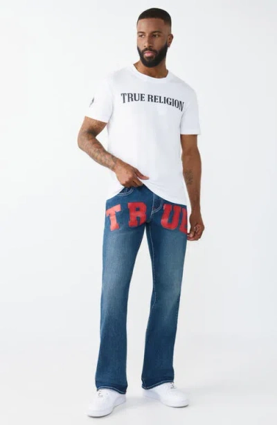 True Religion Billy Flap Bootcut Jeans In Blue