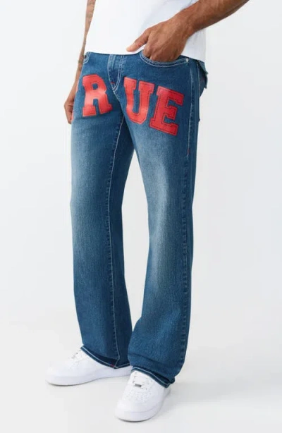 True Religion Billy Flap Bootcut Jeans In Blue