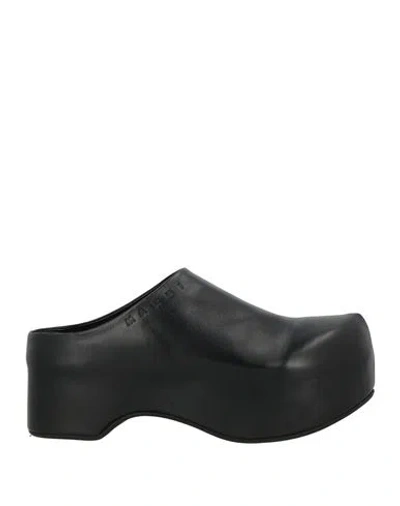 Marni Matte Finish Clog With Elevated Platform In Black