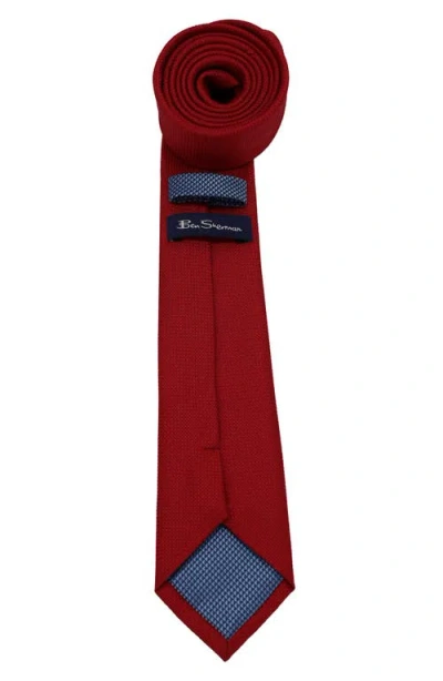 Ben Sherman Textured Solid Tie In Red