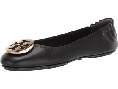 Tory Burch Leather Ballerinas With Metal Logo On The Front In Multi