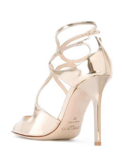 Shop Jimmy Choo Lang Sandals In Metallic