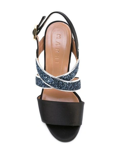 Shop Marni Embellished Heel Sandals In Blue