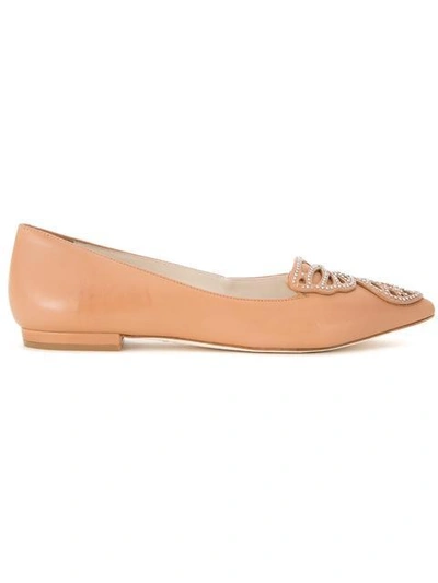 Shop Sophia Webster - Bibi Studded Butterfly Ballerinas