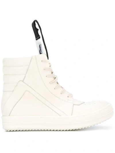 Rick Owens Geobasket Leather High-top Sneakers In Milk Milk Wl