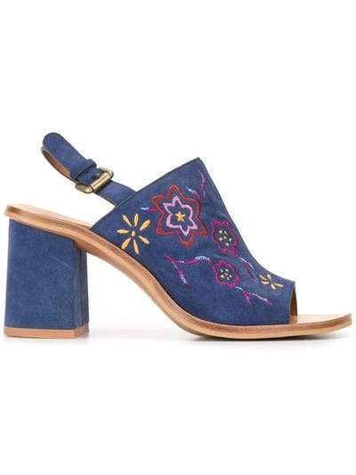 See By Chloé Embroidered Suede Sling-back Sandals In Sugar