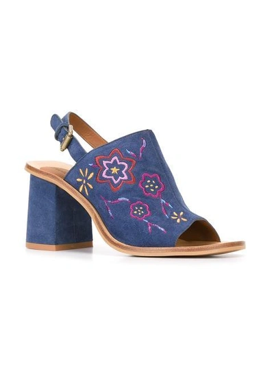 Shop See By Chloé Embroidered Sandals In Blue