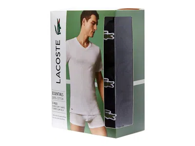 Lacoste 3-pack V-neck Regular Fit Essential T-shirt In Black