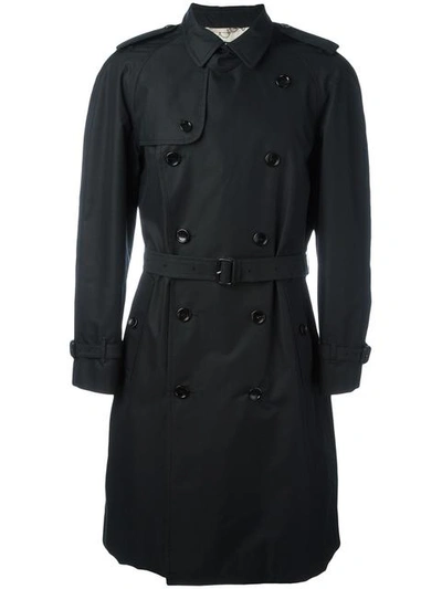 Gucci Gabardine Trench Coat With Embroidery In Black