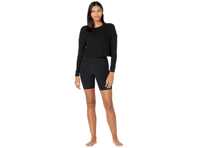 Beyond Yoga Spacedye In The Mix High-waist Biker Shorts In Black