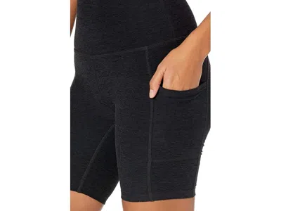 Beyond Yoga Spacedye In The Mix High-waist Biker Shorts In Black