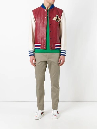 Shop Gucci Embroidered Bomber Jacket