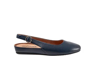 Softwalk Sandy Slingback Flat Sandal In Blue