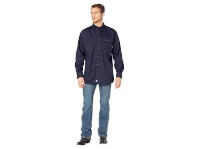 Ariat Fr Solid Vent Long Sleeve Work Shirt In Blue