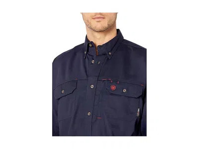 Ariat Fr Solid Vent Long Sleeve Work Shirt In Blue