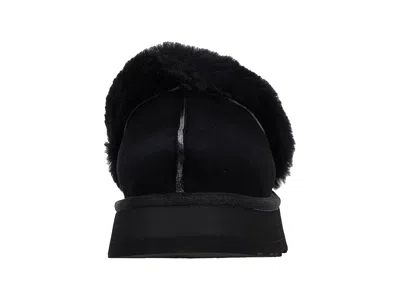 Ugg Disquette Shearling-trimmed Suede Slippers In Black