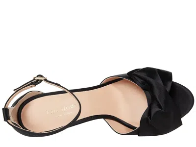 Kate Spade 100mm Bow-detail Satin Sandals In Black
