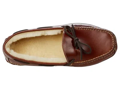 L.l.bean Leather Double-sole Slippers Shearling Lined In Multi