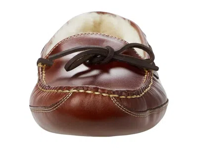 L.l.bean Leather Double-sole Slippers Shearling Lined In Multi