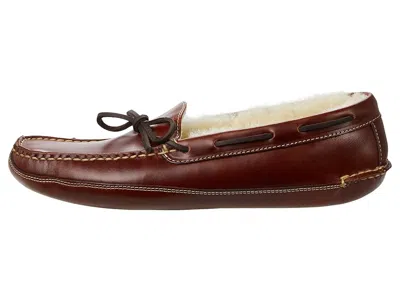 L.l.bean Leather Double-sole Slippers Shearling Lined In Multi