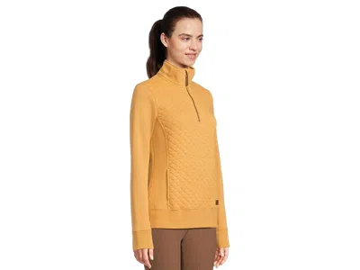 L.l.bean Quilted Sweatshirt 1/4 Zip Pullover Long Sleeve In Yellow