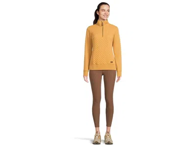 L.l.bean Quilted Sweatshirt 1/4 Zip Pullover Long Sleeve In Yellow