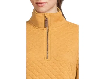 L.l.bean Quilted Sweatshirt 1/4 Zip Pullover Long Sleeve In Yellow