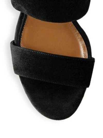 Shop Aquazzura Safari Suede Block-heel Sandals In Truffle