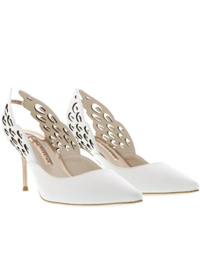 Shop Sophia Webster Angelo Pumps In White Rose Gold