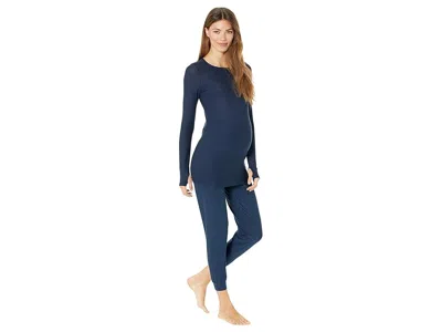 Beyond Yoga Featherweight Count On Me Maternity Crew Pullover In Blue