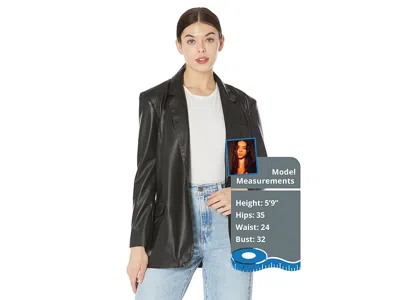 Blanknyc Leather Oversized Blazer In Black
