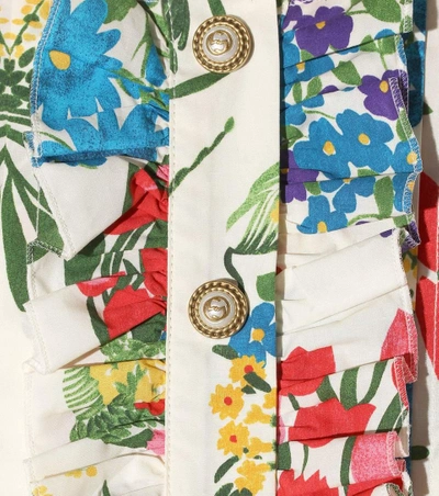 Shop Gucci Printed Cotton Dress In Multicoloured