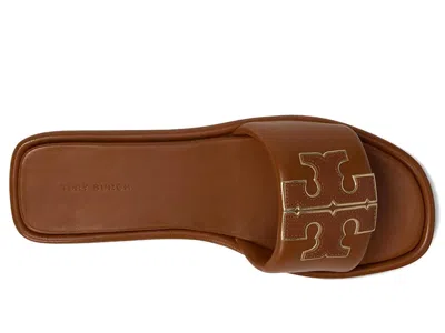Tory Burch Double T Sport Slide Sandals In Brown