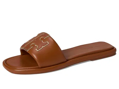 Tory Burch Double T Sport Slide Sandals In Brown