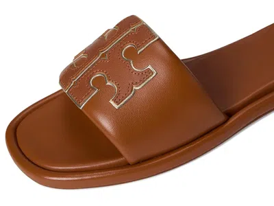 Tory Burch Double T Sport Slide Sandals In Brown