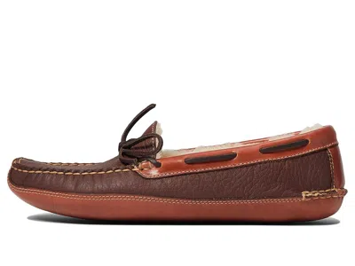L.l.bean Bison Double Sole Slipper Shearling Lined In Brown