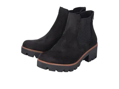 Rieker Connecticut Womens Wedge Heel Boots Colour: Black Suede, Size: 6.5 / 40