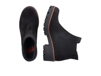 Rieker Connecticut Womens Wedge Heel Boots Colour: Black Suede, Size: 6.5 / 40
