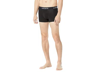 Lacoste Core Essentials Assorted 5-pack Stretch Cotton Boxer Briefs In Black
