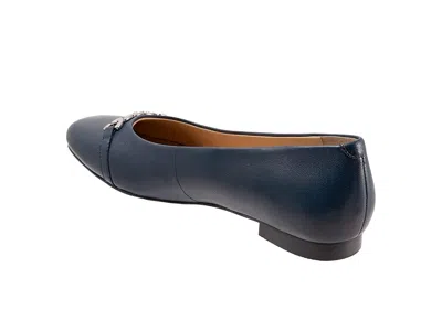Trotters Wide Width Harmony Flat In Blue