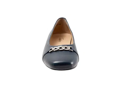 Trotters Wide Width Harmony Flat In Blue