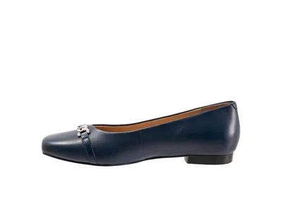Trotters Wide Width Harmony Flat In Blue