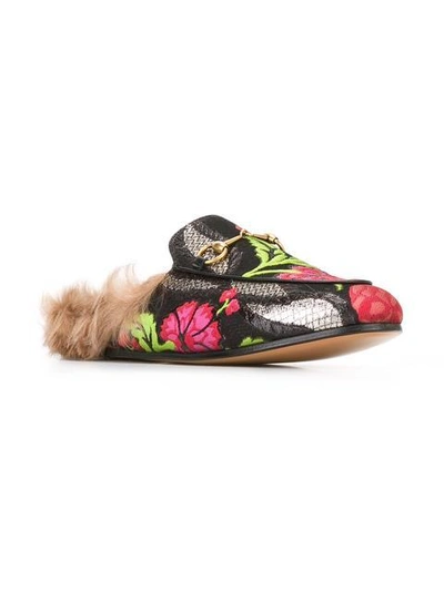 Shop Gucci Princetown Floral Brocade Slippers In 1152