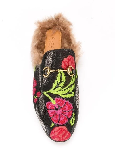 Shop Gucci Princetown Floral Brocade Slippers In 1152