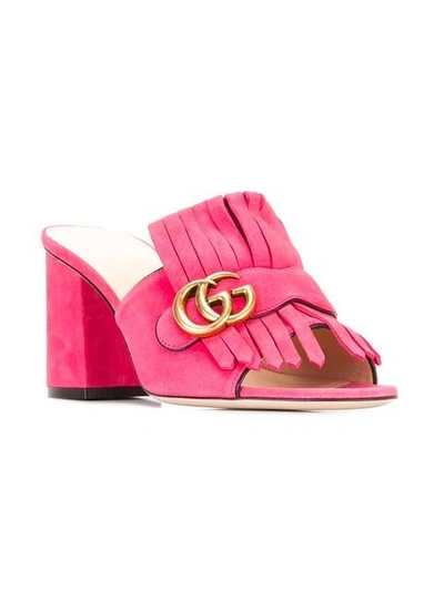 Shop Gucci Gg Vamp Fringe Sandals