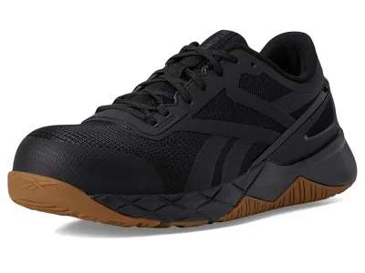 Reebok Work Wide Width Nanoflex Composite Toe Work Shoe In Black